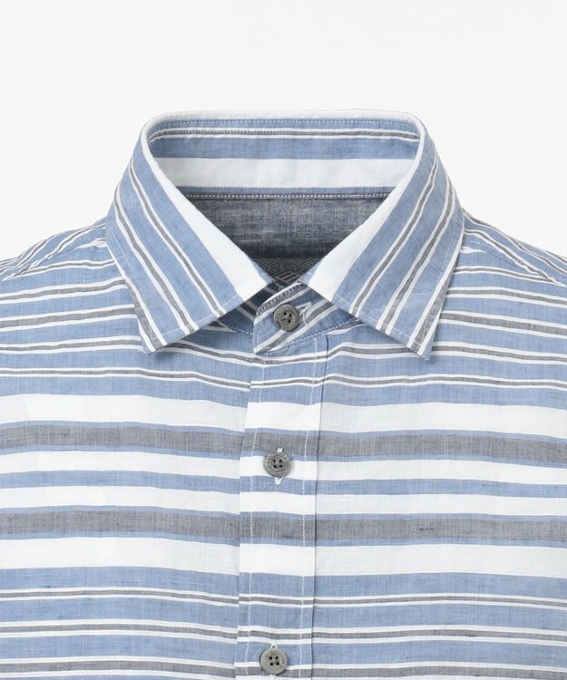 JOSEPH ABBOUD MOUNTAIN 【SPACE】OGビッグボーダー シャツ サックスブルー系2