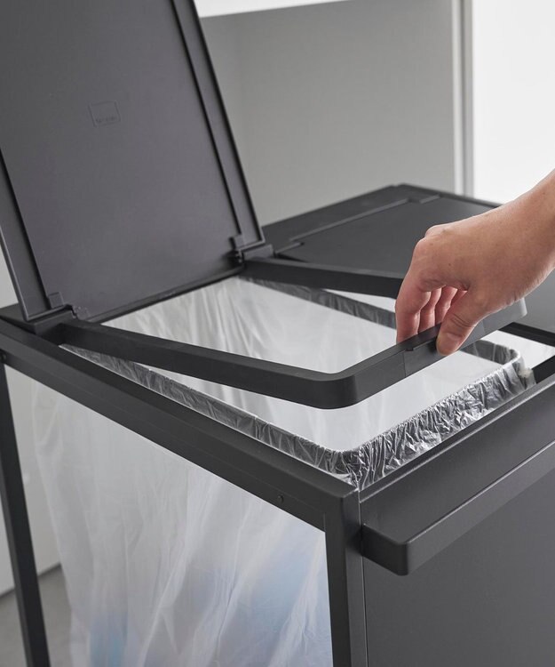 tower 蓋付き目隠し分別ダストワゴン タワー 45L 2分別 ブラック ブラック