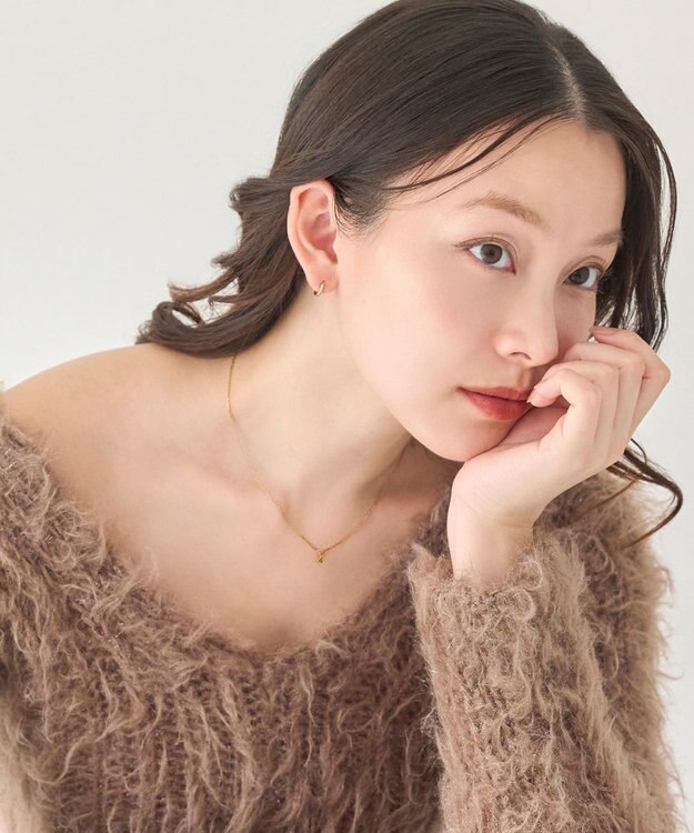 Phoebe 【数量限定】クロスネックレス&ビジューフートピアスセット/BOX&ショッパー付き ゴールド