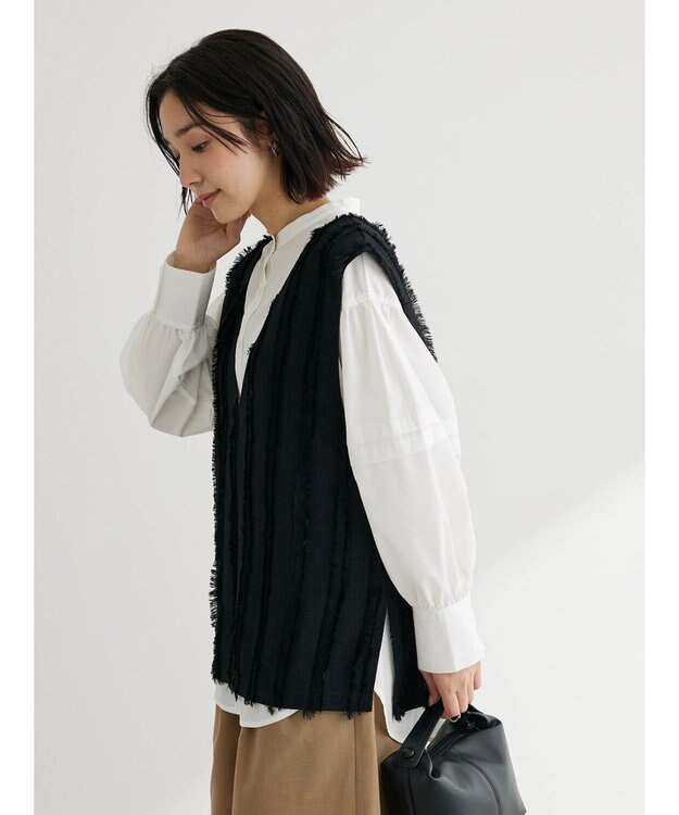 Green Parks デザインＶネックベスト Black