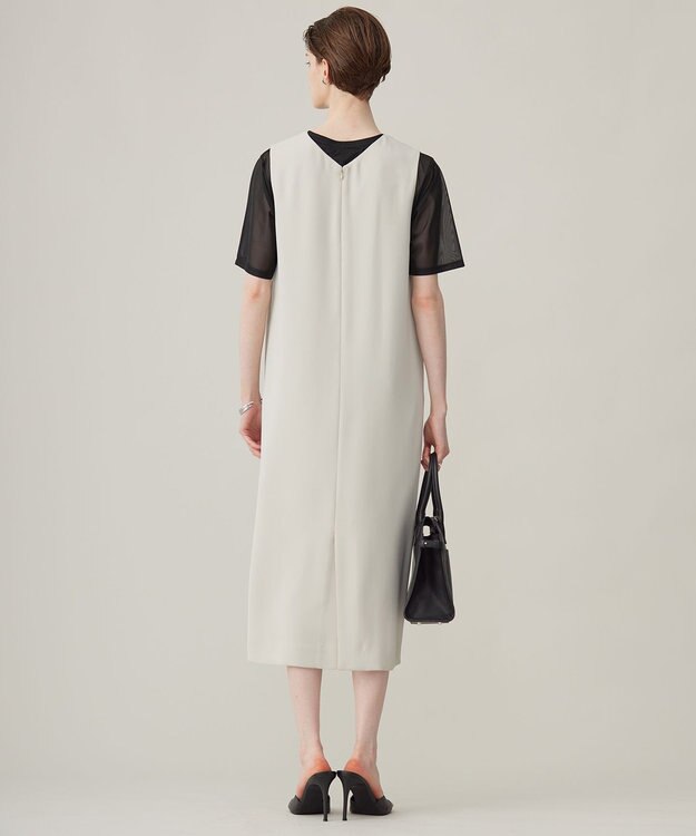 ICB L 【接触冷感・洗える】 チュールコンビ カットソー ブラック系