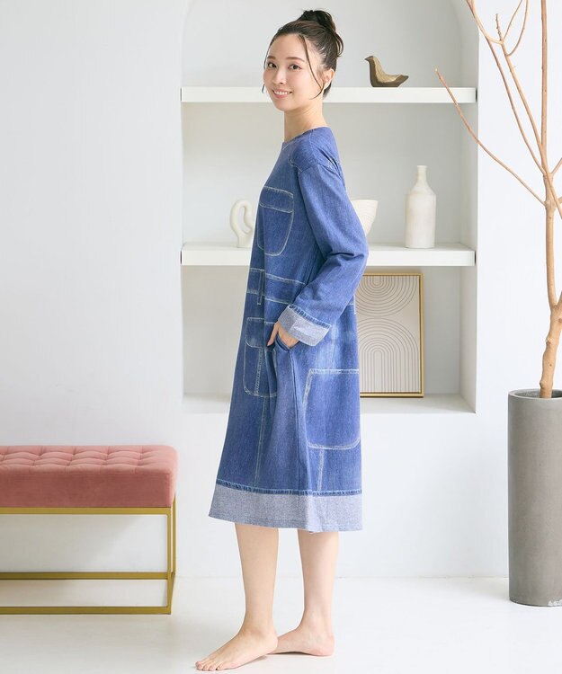 tsumori chisato SLEEP ツモリチサト ルームウエア ワンピース 長袖 綿100%(本体) ロング丈(ふくらはぎ付近) UNX557 /ワコール コン