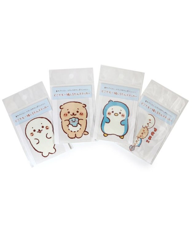 Mother garden しろたん どこでも一緒しろたんステッカー 4枚セット 《しろたん/らっこいぬ/らむね/PUNI》 4枚セット