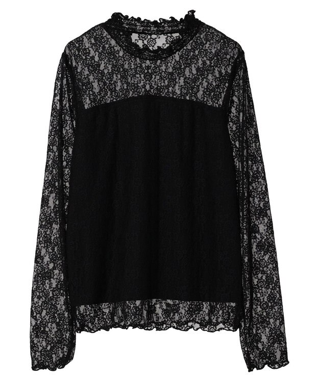 earth music&ecology レースドッキングプルオーバー Black