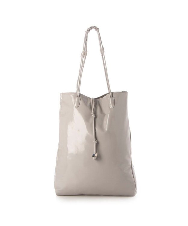 UNBILLION カシュカシュ cachecache / エナメル調結びハンドルA4サイズトート ライトグレー