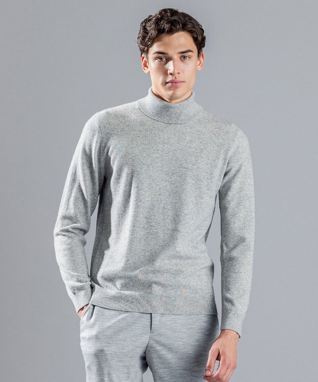 JOSEPH HOMME 【LEON 2月号掲載】ピュアカシミヤ　タートルネックニット ライトグレー系