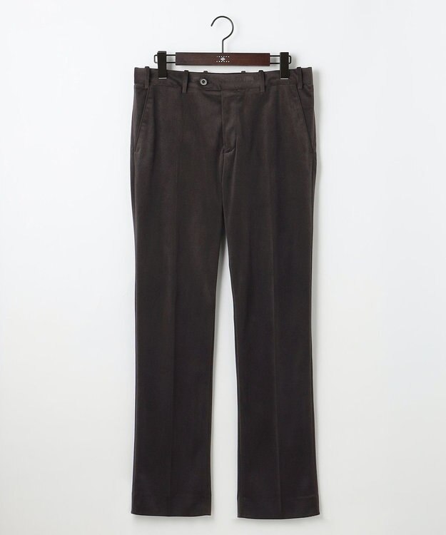 JOSEPH ABBOUD 【軽量/ストレッチ/スウェードタッチ】トリコットコーデュロイ パンツ ダークブラウン系