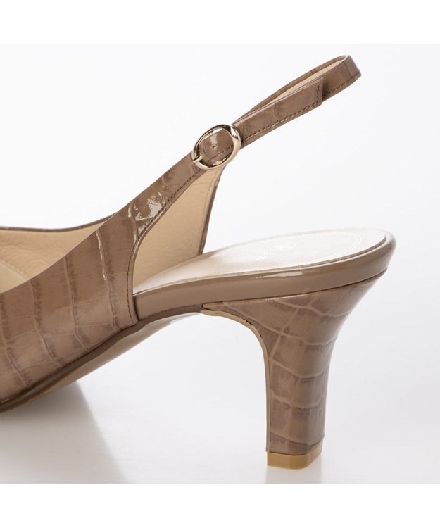 Riz raffinee <Riz raffinee>スクエアカット バックベルトサンダル ダークベージュカタオシ