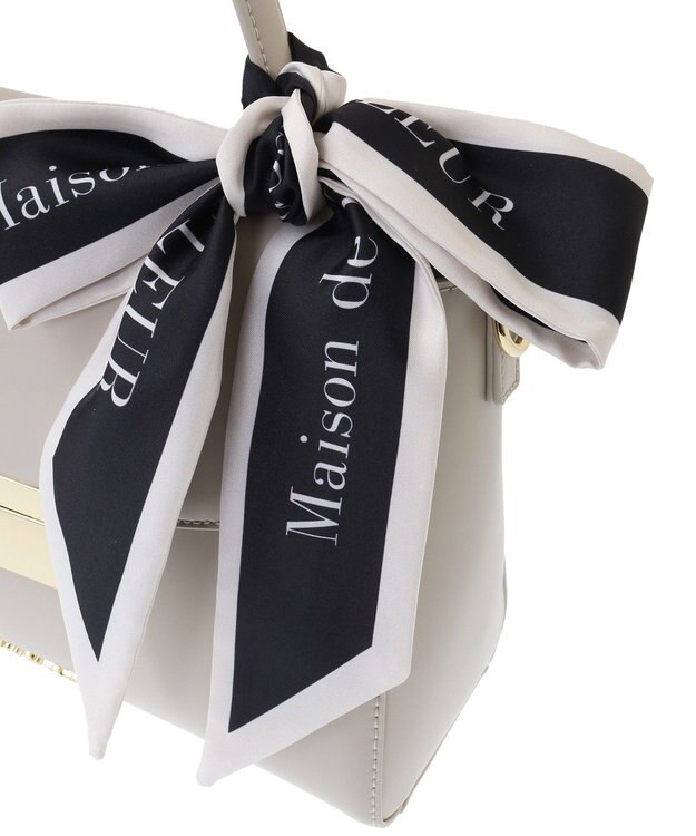 Maison de FLEUR トップハンドルスカーフバッグ Beige