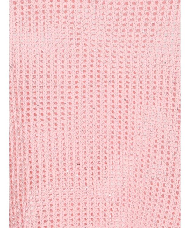 Te chichi スパンコールメッシュハーフスリーブニット《2025Autumn catalog item》 ピンク