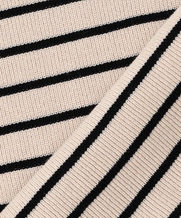 ANY 【8色展開】Vネックデイリーニット ベージュ×ブラック