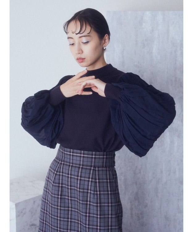 earth music&ecology マジョリカニットプルオーバー Navy