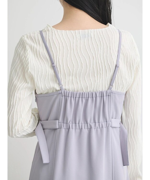 earth music&ecology サイドベルトフレアワンピース Blue