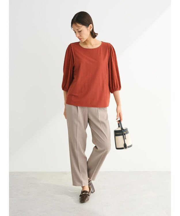 Green Parks きれいシルエットパンツ（テーパード） Gray Beige