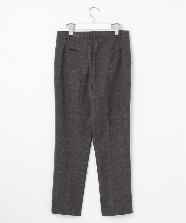 J.PRESS LADIES 【洗える】アルガンシルクチェック テーパード パンツ ブラウン系3