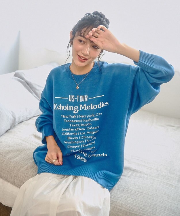 WEGO 【新色追加/ユニセックス着用ITEM/SMLサイズ展開】ジャガードグラフィックプルオーバー（LS） 柄9