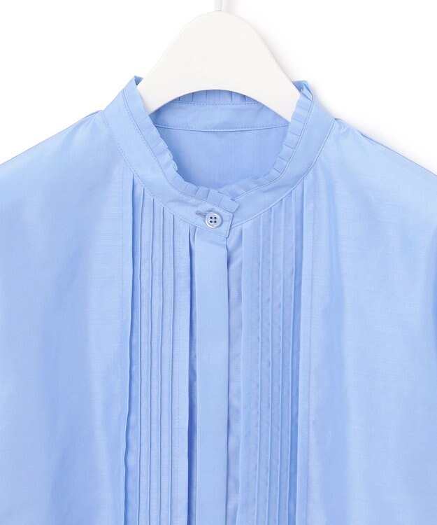 ICB 【洗える】 セシェシルキーローン シャツブラウス スカイブルー系