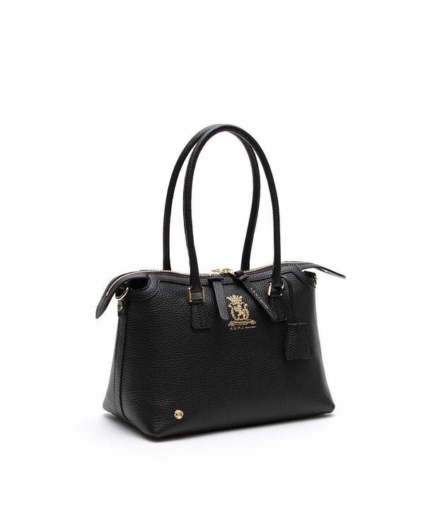 A.D.M.J. 【牛革】　ファスナーボストン ブラック