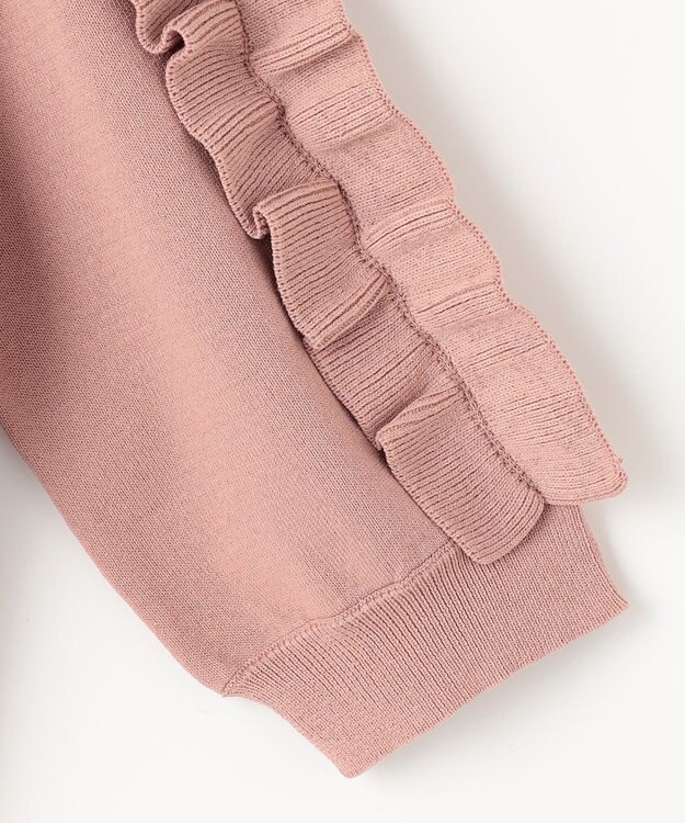 Feroux 【洗える】フリルスリーブニット ピンク系