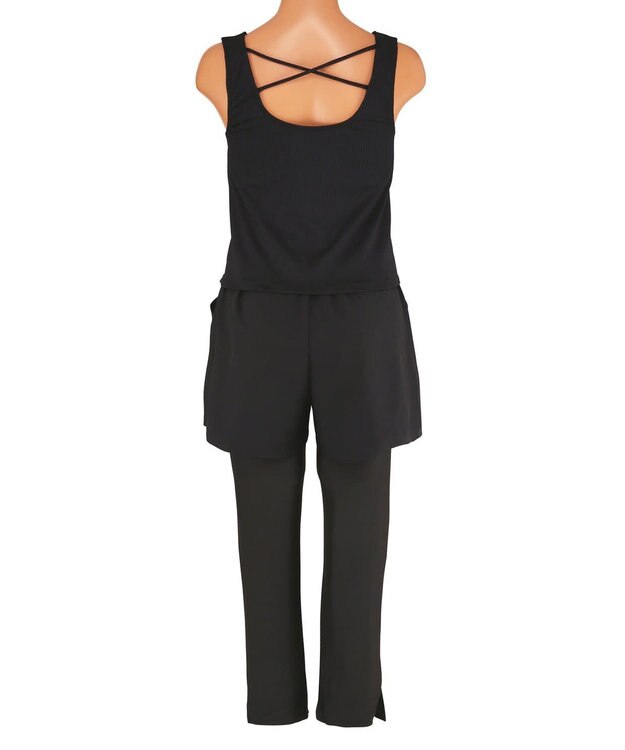 San-ai Resort（三愛水着楽園） 【再入荷】WEB限定商品　ポケット付きハーフジップラッシュパーカー＋リブタンキニ水着+レギンス5点セット【Beach Queen（ビーチクイーン）】 ライトグレー