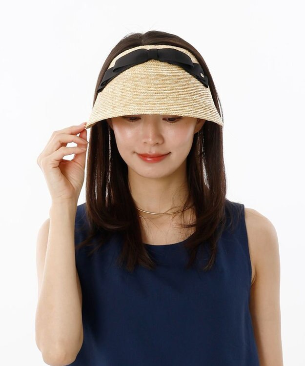 AURORA 【 LANVIN COLLECTION（ランバン コレクション） 】麦クリップバイザー ベージュ