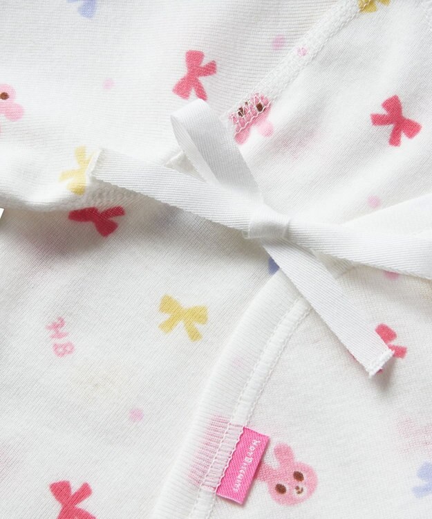 MIKI HOUSE HOT BISCUITS 【50-60cm】 フライス素材の総柄コンビ肌着 ピンク