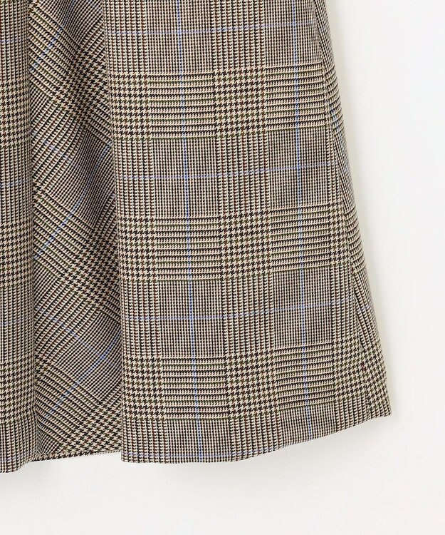 J.PRESS LADIES L モナベールツイル チェック フレア スカート ブラウンチェック系