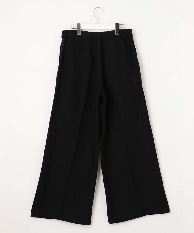 自由区 【XSサイズ～】ブライトリネンオックス ワイドパンツ ブラック系