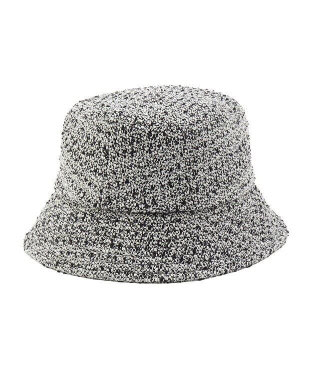MOONBAT PAUL & JOE ACCESSOIRES 【サイズ調整可】ネコチャーム付ツイードバケットハット UV ブラック