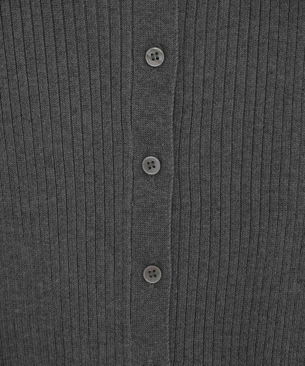 earth music&ecology バイカラートリムニットカーディガン Charcoal Gray