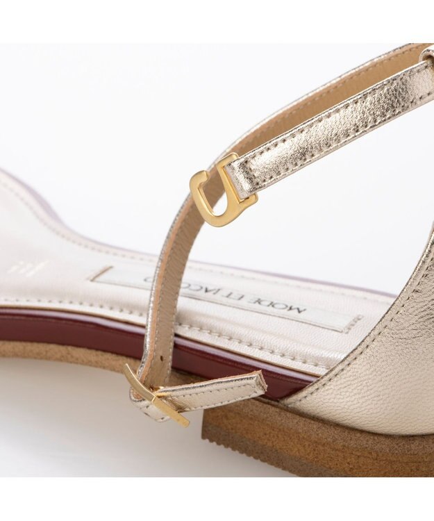 MODE ET JACOMO <MODE ET JACOMO>スリムストラップフラットサンダル ゴールド