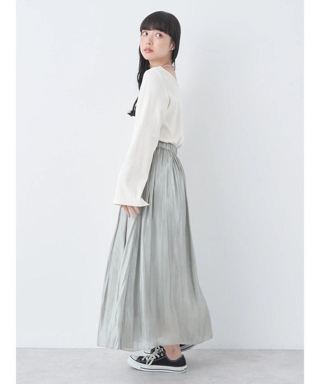 earth music&ecology シャイニーギャザースカート Mint