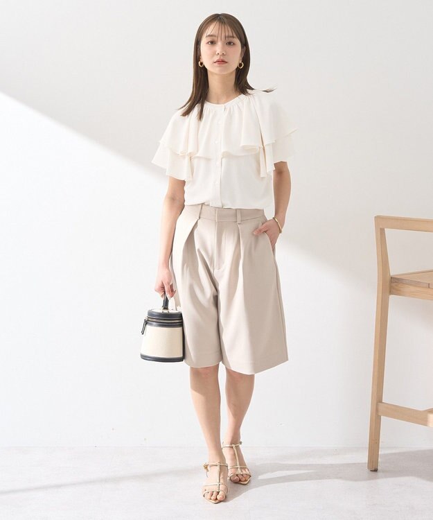 earth music&ecology ケープブラウス Off White