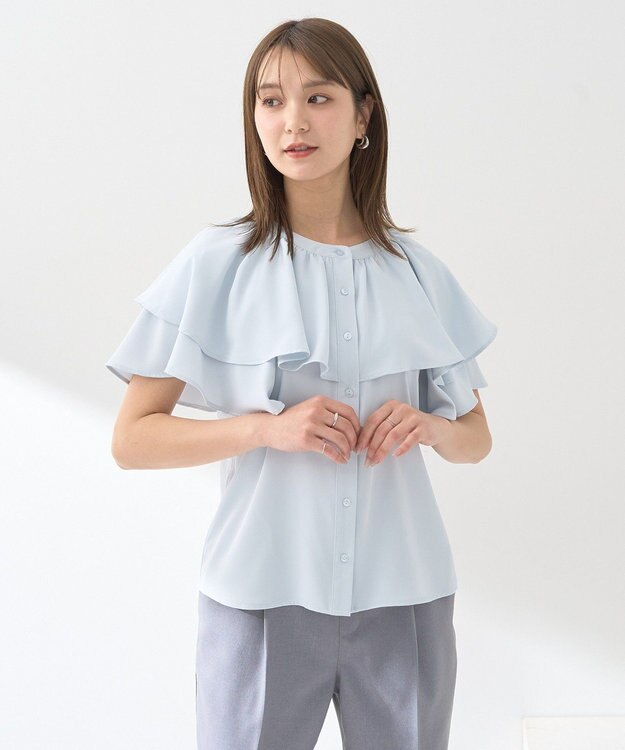 earth music&ecology ケープブラウス Sax