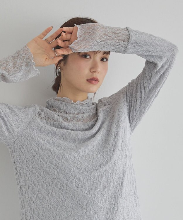 earth music&ecology 【吸湿発熱】あったかフェミニンインナー（ハイネック） Light Gray