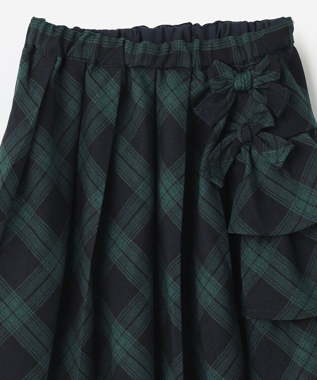 ANY KIDS チェックプリーツスカート グリーン系チェック