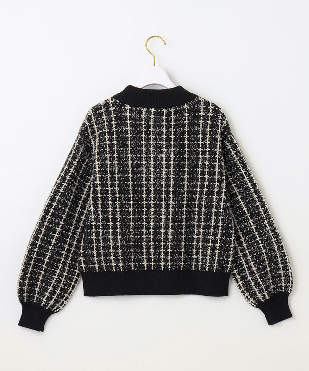 ANY SIS 【洗える】フラッフィーパターン ニット ブラック系