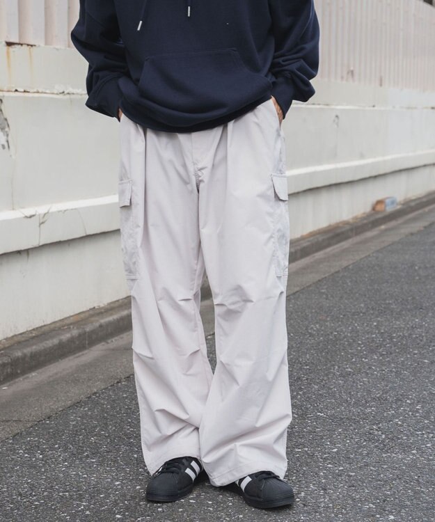 WEGO リップストップ　カーゴパンツ ライトグレー