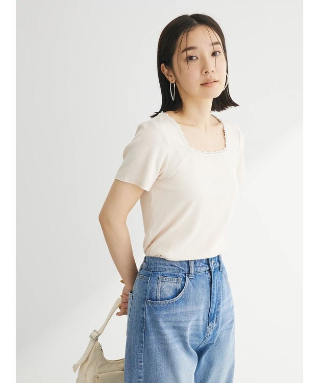 Green Parks ・ＳＵＧＡＲ　ＳＰＯＯＮ　パールスクエアプルオーバー Light Beige