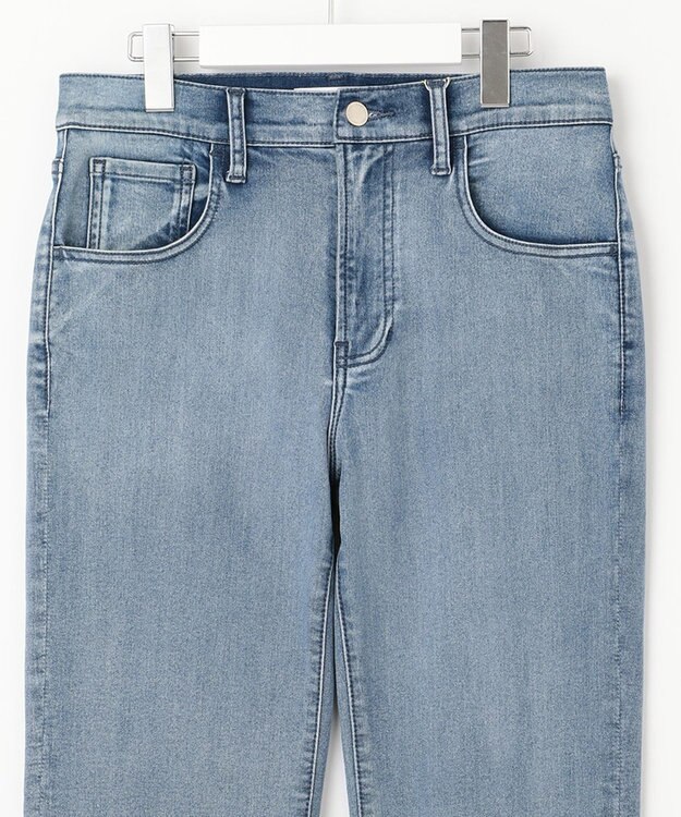 自由区 【WEB限定/洗える】ベビースキンデニム ストレートデニム スカイブルー系