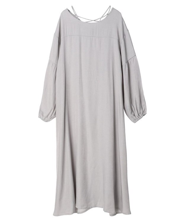 Green Parks ・ｆｕｒｒｙ　ｒａｔｅ　バックレースアップワンピース Light Gray