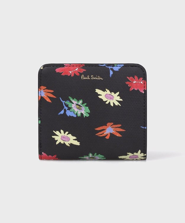 Paul Smith プリントコンビネーション 2つ折り財布 チャコールグレー