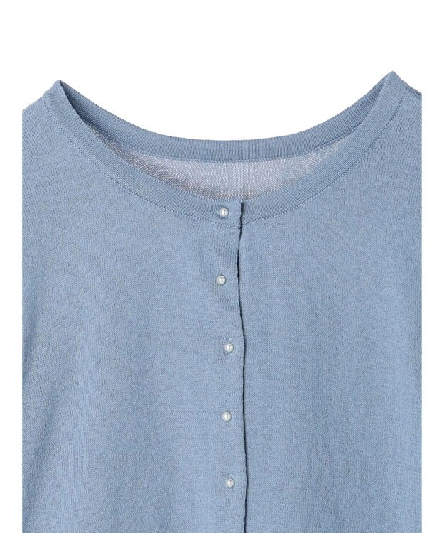 earth music&ecology 前後２ＷＡＹちびパールボタンカーディガン Blue