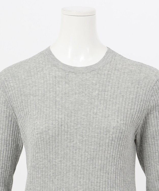 23区 【エステータ】シアーニット 長袖リブ ライトグレー系