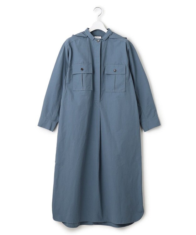J.PRESS YORK STREET 【WOMEN】ミリタリーシャツワンピース ダルブルー系
