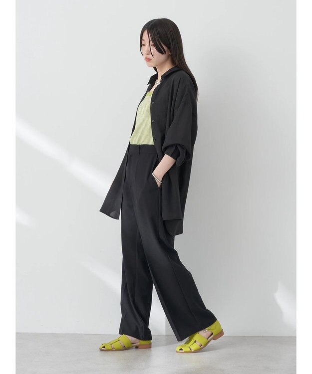 earth music&ecology シアーボーイズライクシャツ Black