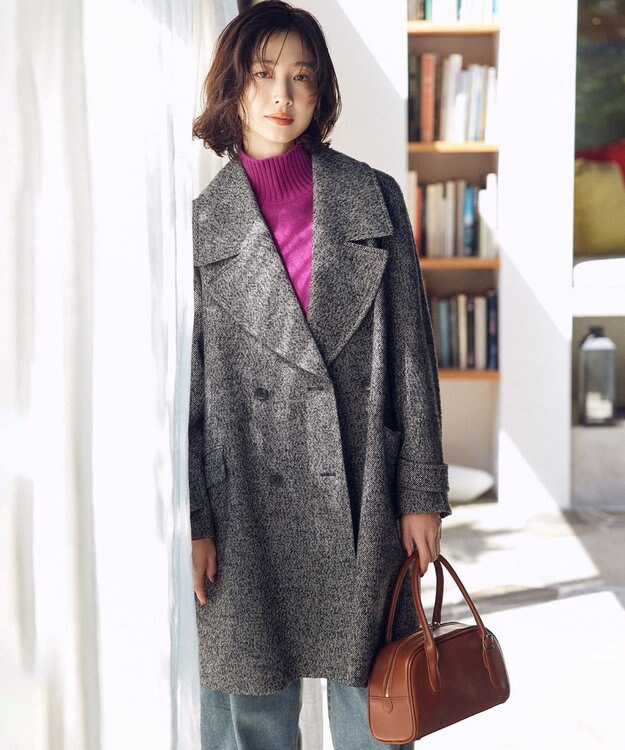 組曲 S ウールカシミヤミックス ロールネックニット パープル系