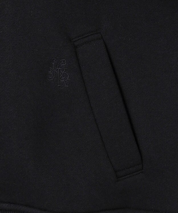 組曲 ロゴ刺繍入り裏毛パーカー ブラック系