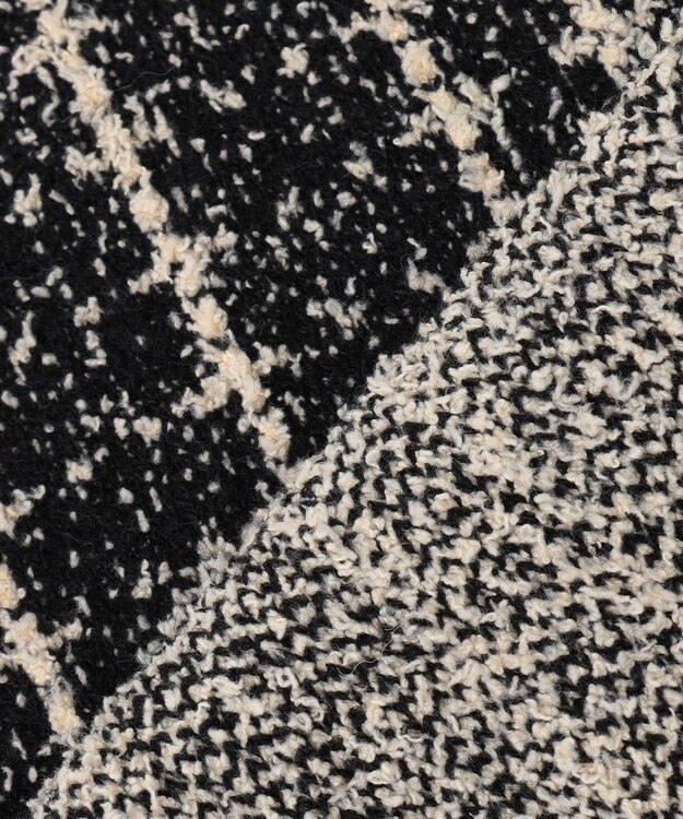 ANY SIS 【洗える】フラッフィーパターン ニット ブラック系