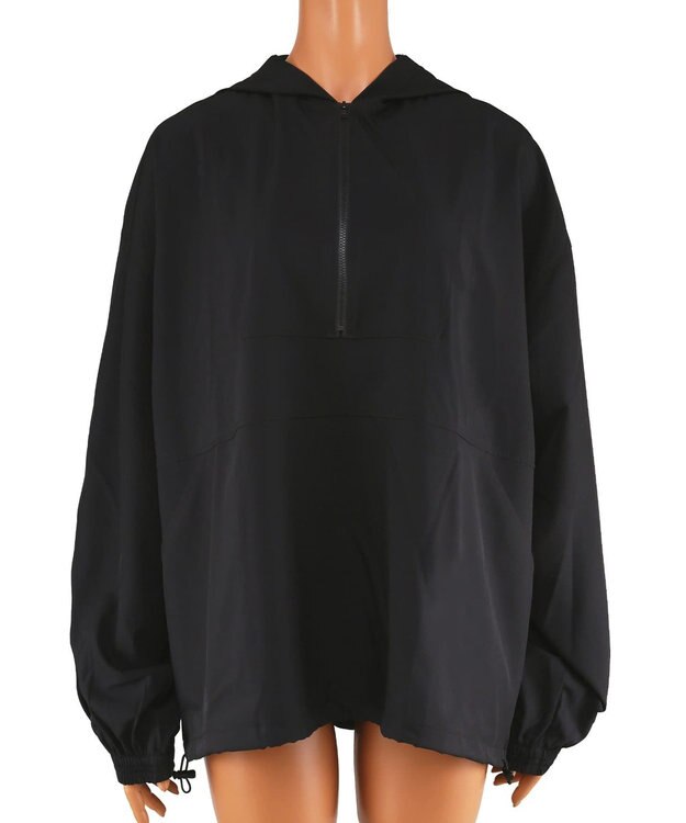 San-ai Resort（三愛水着楽園） 【再入荷】WEB限定商品　ポケット付きハーフジップラッシュパーカー＋リブタンキニ水着+レギンス5点セット【Beach Queen（ビーチクイーン）】 ブラック